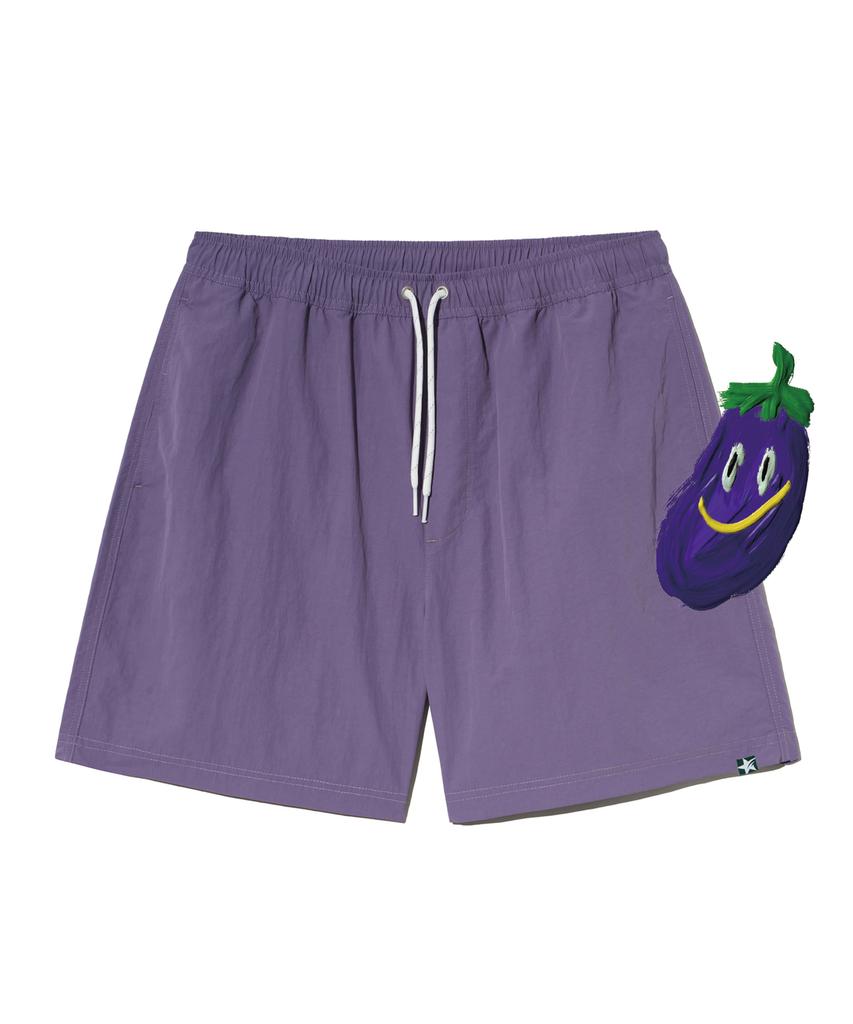 Pibseumateu Eggplant Beach Shorts