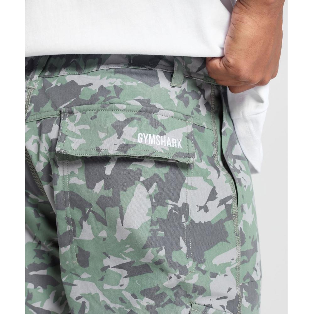 Buy Gymshark Camo Print Woven Cargo Pants Unit Green A5a6p Eckf at