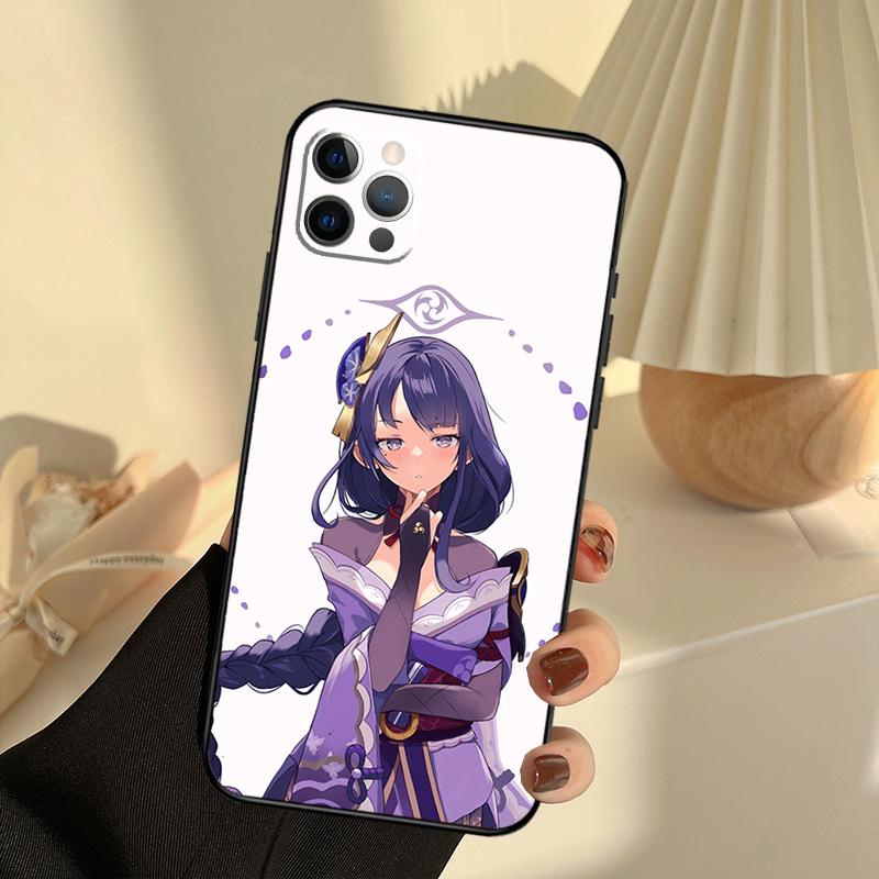 

Genshin Impact Raiden Shogun Phone Case For iPhone 16 14 13 12 11 15 17 Pro Max 13 mini 15 16 Plus 16e 17 Air Cover Funda iPhone 16e