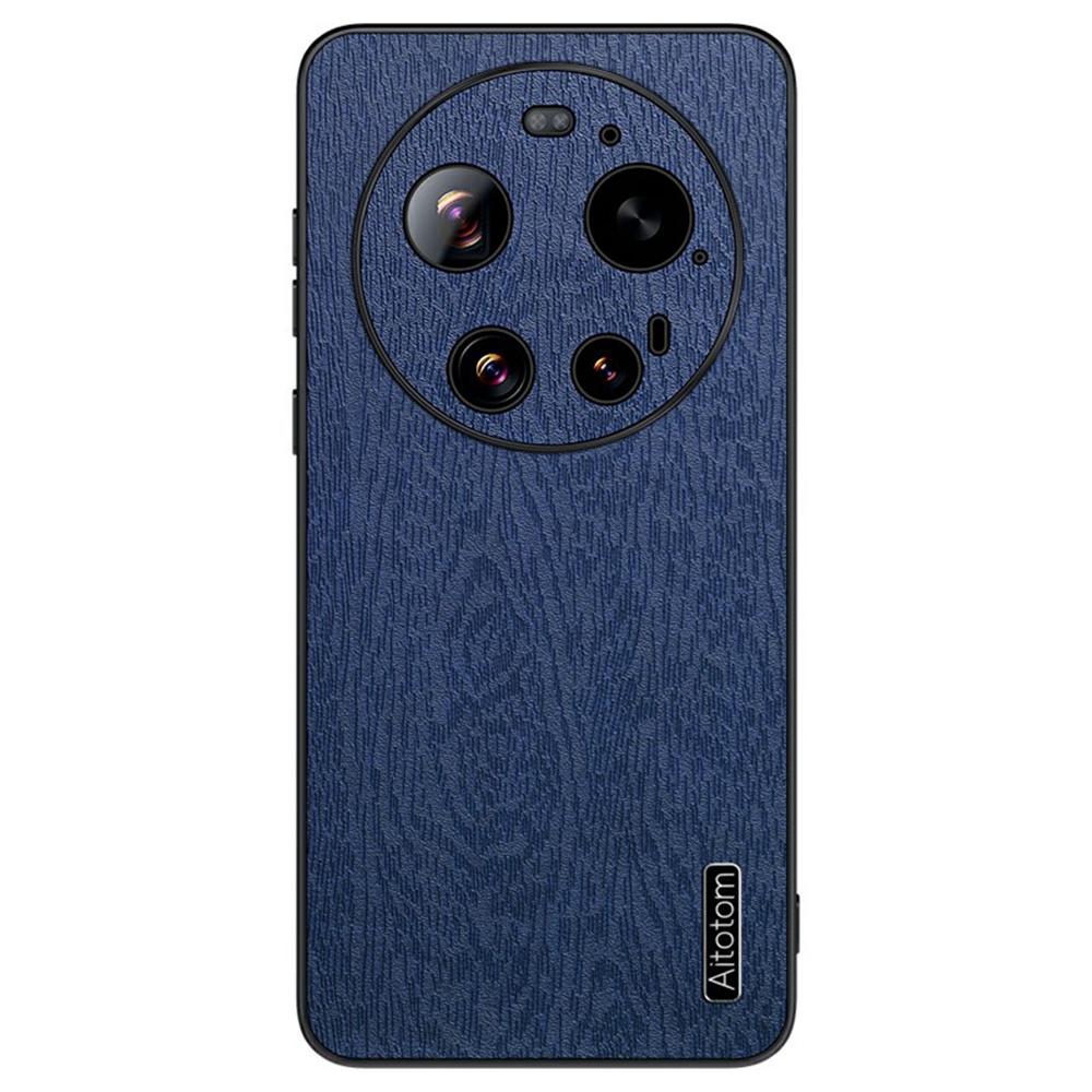Für Xiaomi 17 Ultra 5G Hülle Holzstruktur PU-Lederbeschichtete PC-TPU-Handyhülle