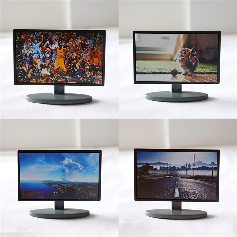 Miniature Tv Television Cabinet Dollhouse Furniture Accessories Decorations for Modern Dollhouse Living Room Wooden tv Stand