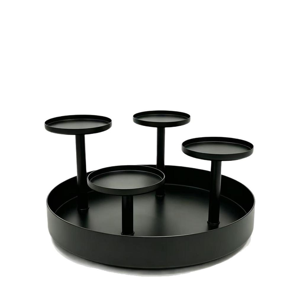 Four-Head Christmas Wreath Metal Candle Holder for Dining Table