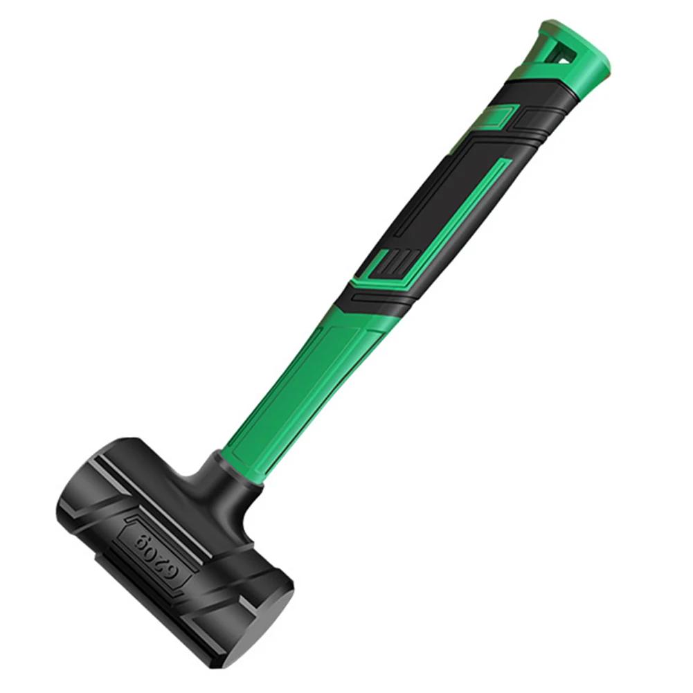 Non-elastic Rubber Hammer Half Hole Flat Top Black Installation Leather Hammer Hand Tools Power Tool Accessories