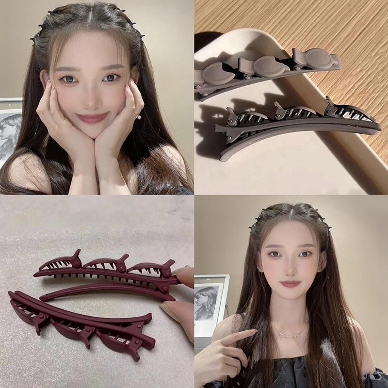 Grampos de cabelo trançados de cor sólida grampos de cabelo estilo coreano grampos de cabelo desfiados grampos de franja grampos de testa grampos de flocagem acessórios de cabelo