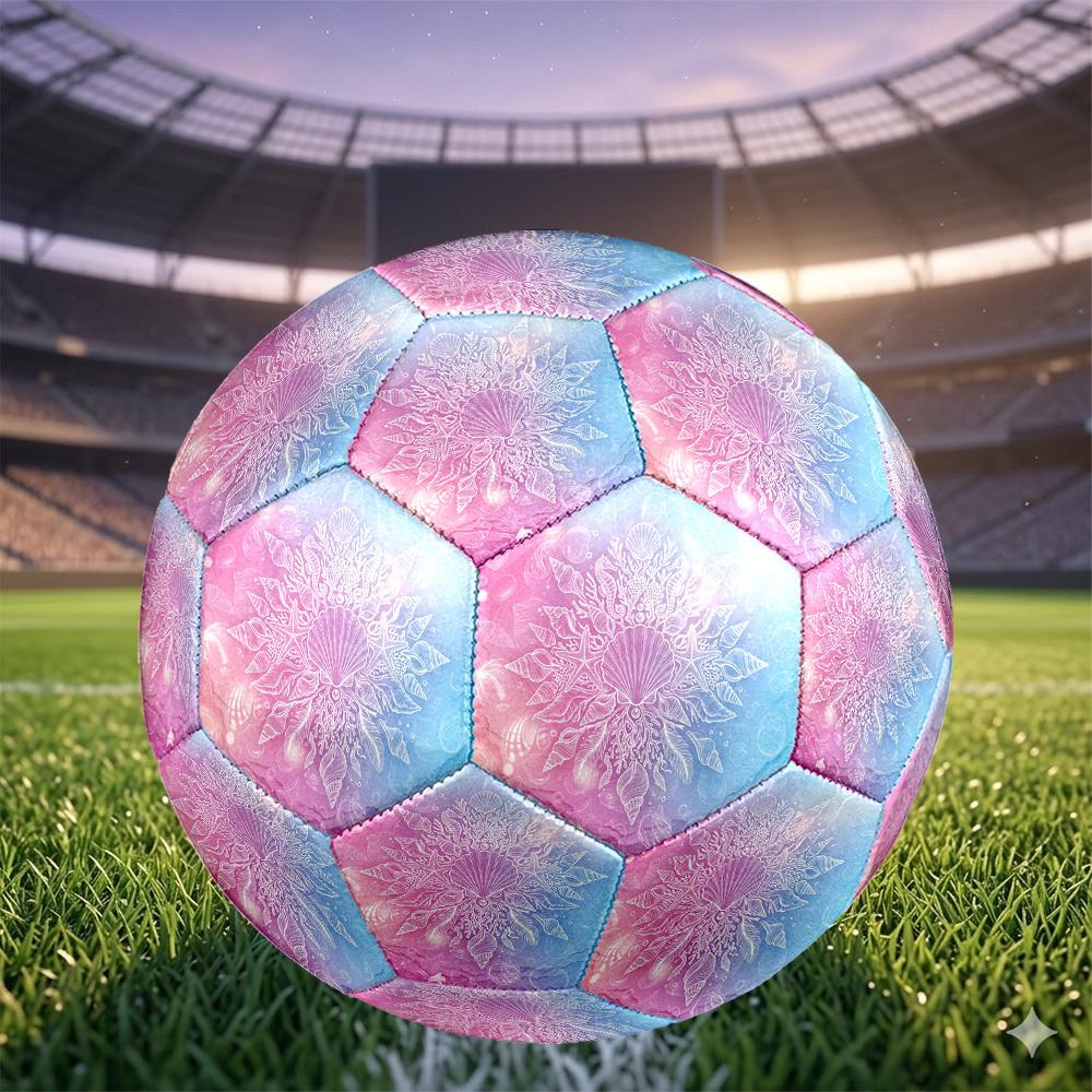 1 Stück Fußball im Ozean-Mandala-Design, Größe 5, Leichtes PVC-Material, Outdoor-Trainingsfußball Geschenk. q62287