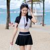 South Korea ins new swimsuit women's conservative skirt split sports belly and thin holiday hot spring swimsuit