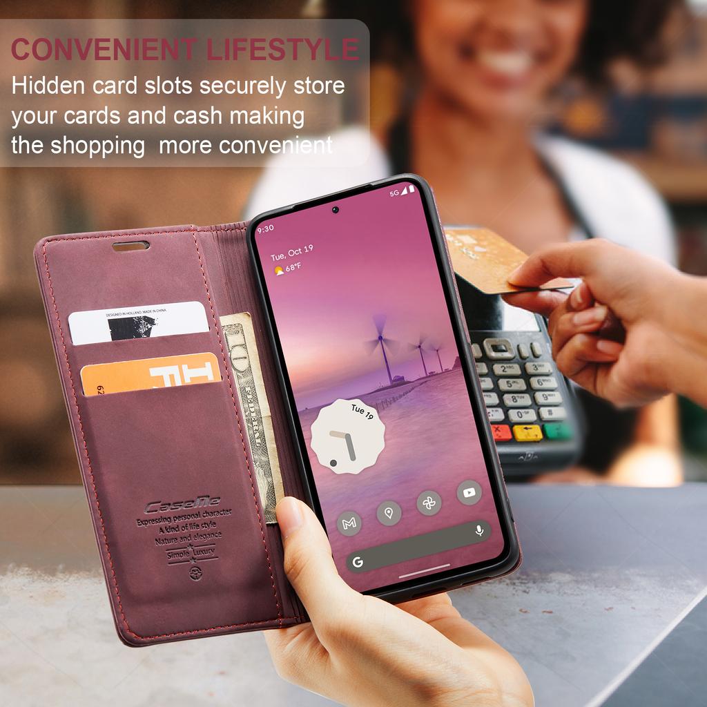 Luxury Retro Case for Google Pixel 10 Pro XL Multiple Card Slots Stand Function Phone Cover for Pixel 9 Pro XL 9a Leather Wallet