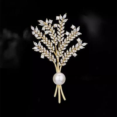 Retro Wheat Ear Brooch, High-End Female Luxury Temperament Brooch, Niche High-End Design Pin, Suit Accessories