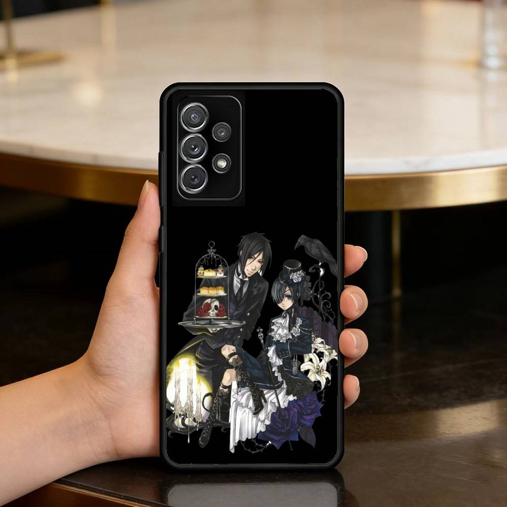 Black Anime B-ButlerS Soft Silicone Black Cover Phone Case For Samsung Galaxy A73,A72,A71,A70,A53,A52,A51 Samsung a13 5g