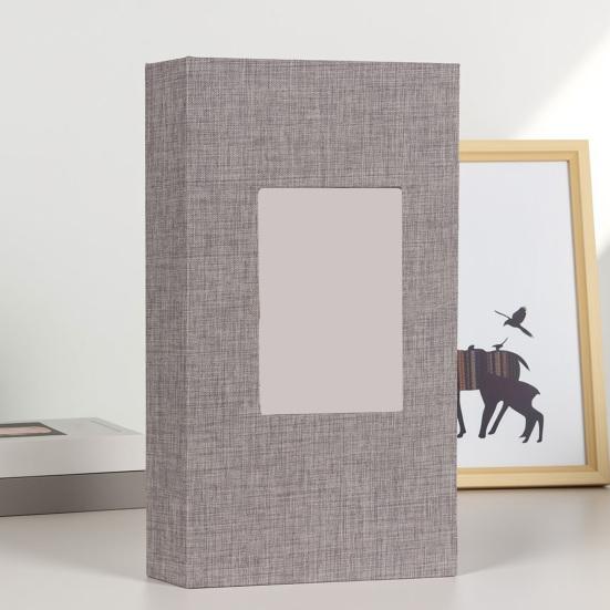 Photo Album 4x6 with 300 Pockets Linen Cover Picture Scrapbook with Front Window Slip-in Vertical Photo Book for Personalized Wedding Vacation Memory