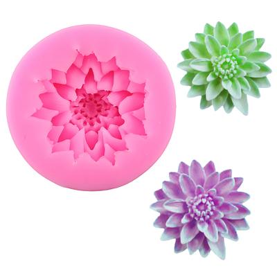 3D Lotus Chrysanthemum Flowers Wedding Cake Decorating Tools DIY Baking Fondant Silicone Mould Candle Soap Molds