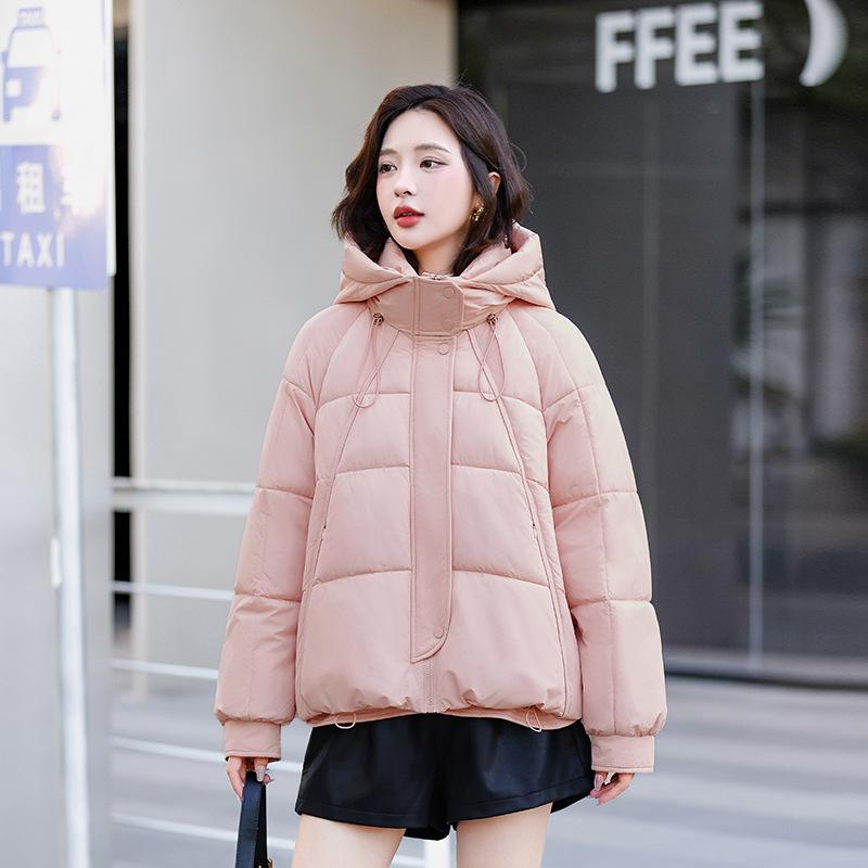 Winter down cotton-padded clothes women's fashion short hooded cotton-padded jackets are cold-proof and warm, thickened loose cotton-padded jack