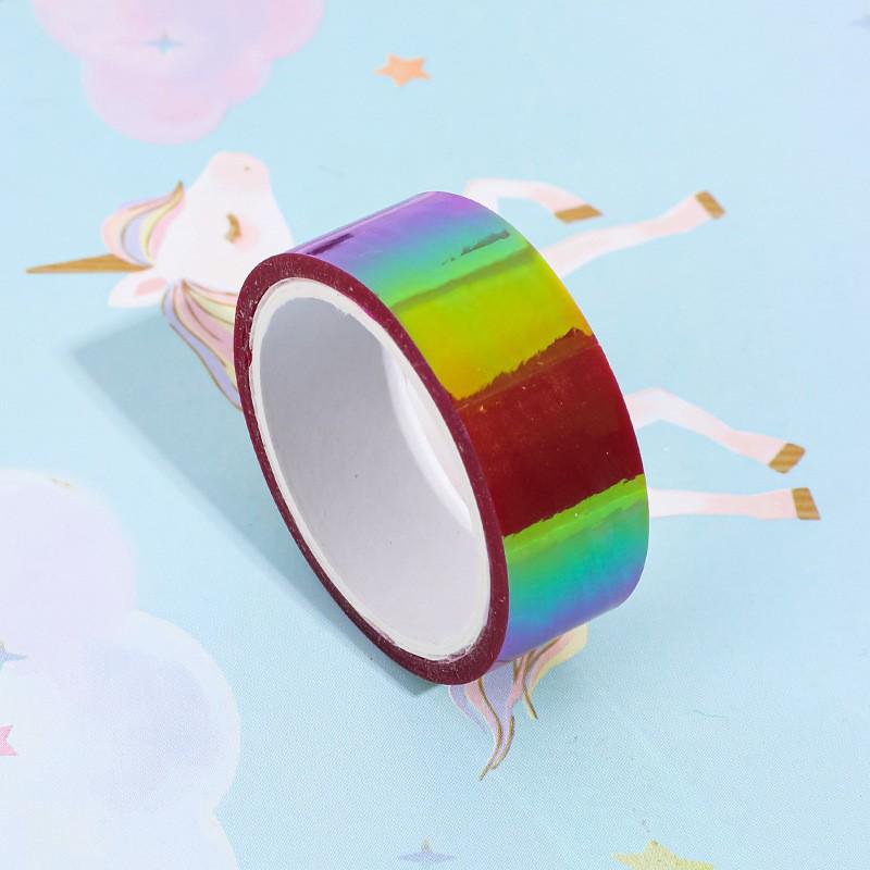 Creative Rainbow Laser Tape: Colorful, Decorative, Waterproof DIY Material for Student Journals and Collage.
