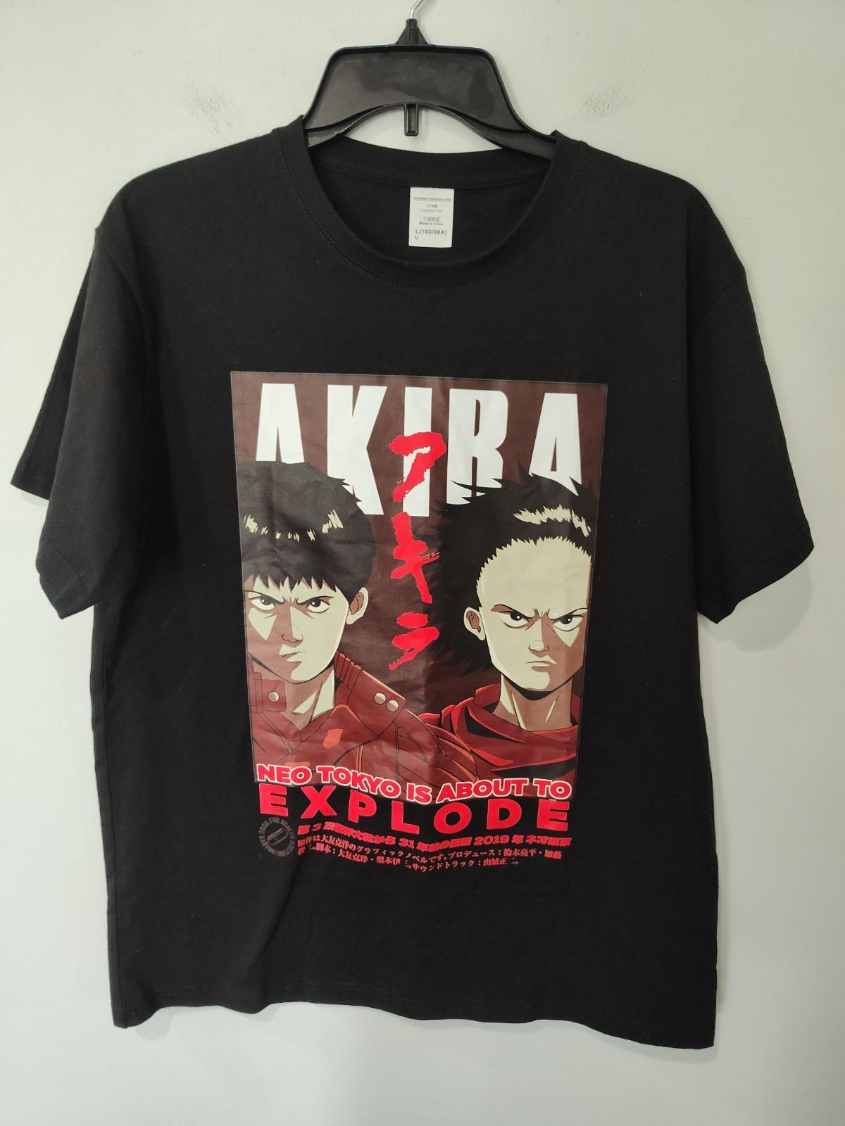 Akira Anime Graphic T Shirt Mens Large Black Neo Tokyo Is About To Explode Unisex T-Shirt S