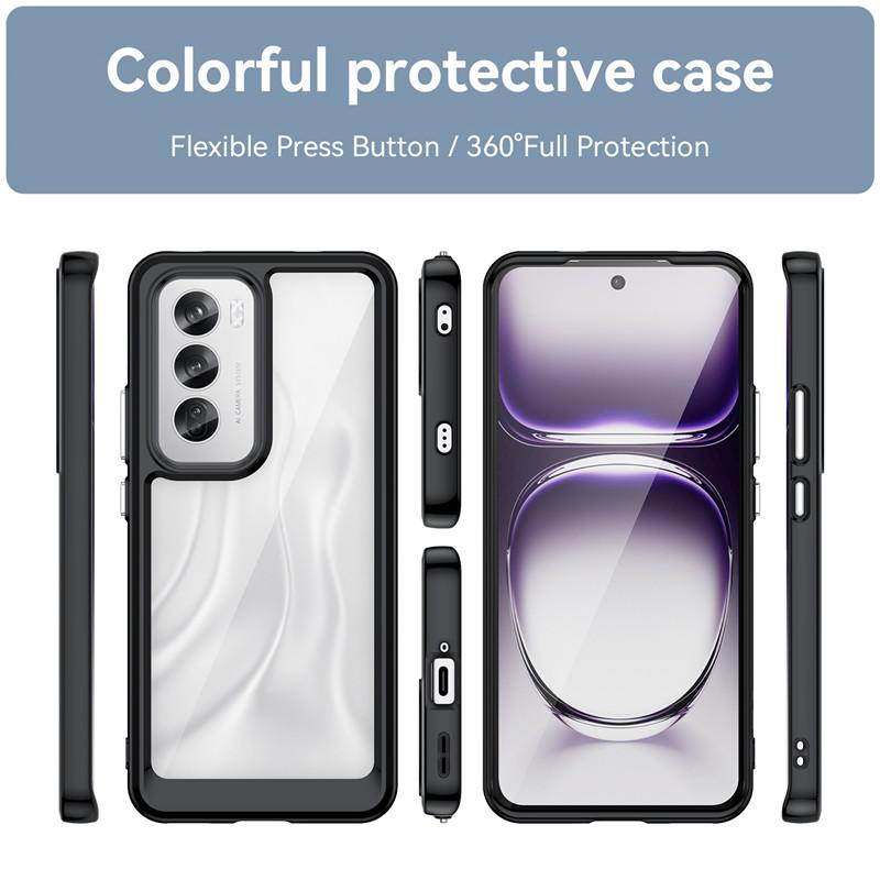 For OPPO Reno12 Case OPPO Reno12 5G Cover TPU Border Acrylic Backplane Protective Phone Cases For OPPO Reno 12 Pro Funda