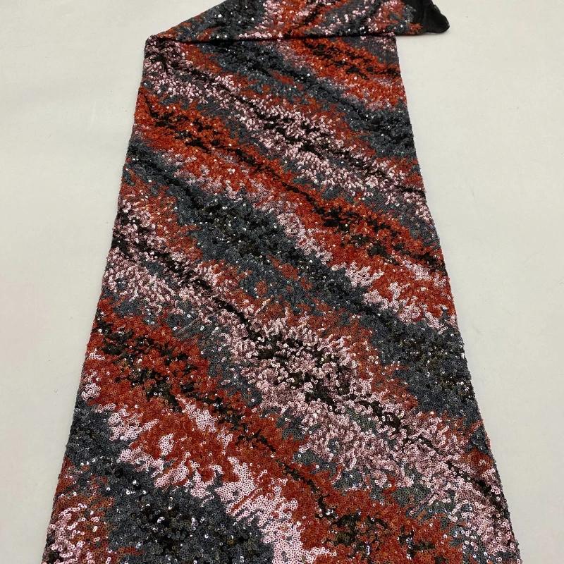 1Yard Elastic Mesh Diagonal Embroidery 3MM Colorful Sequin Fabric for Skirt Evening Dress Fashion Clothing Wide:125CM