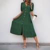 Summer New Medium and Long Dress Pendant Pleated Solid Color Dress