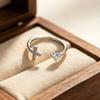 New Micro-diamond Cross Fashion 925 Sterling Silver Jewelry Opening Rings 02903