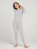 Warm Cold Weather Top and Bottom Fleece Lining Light Gray Weight and Bottom Size (Lapasa) Innerwear, Underwear, Women's Set, [2-3. (2)_Medium (Top