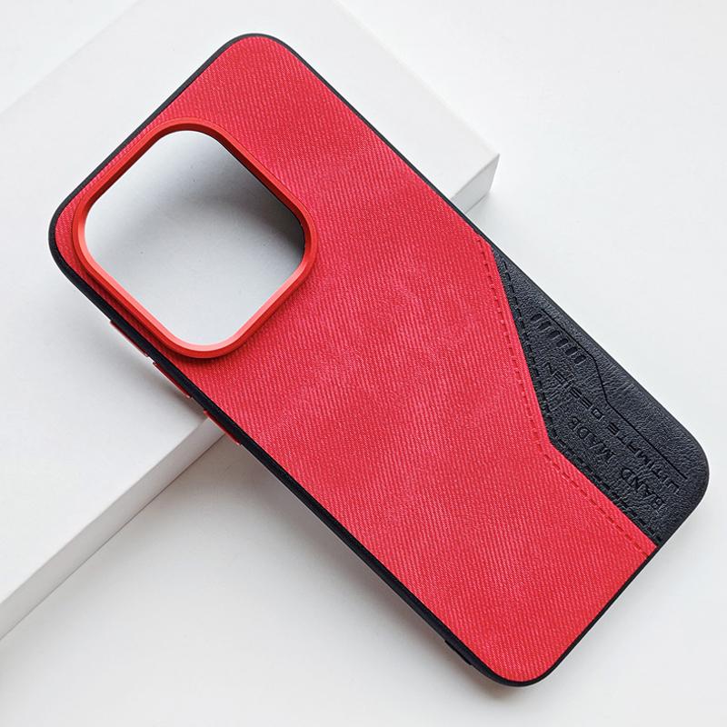 

For OPPO Find X9 Pro X9 Case Vintage Color Block Denim PU Plain Leather + Metal Button Cover for Find X 9 OPPO Find X9 Pro