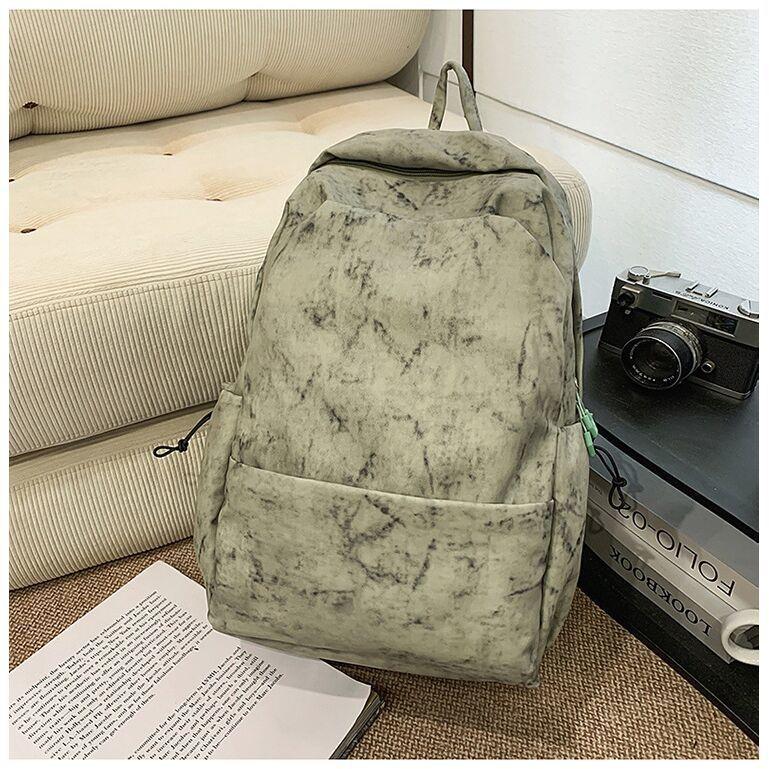 Schoolbag niche solid color simple Korean atmosphere versatile backpack college student leisure travel lightweight large capacity backpack