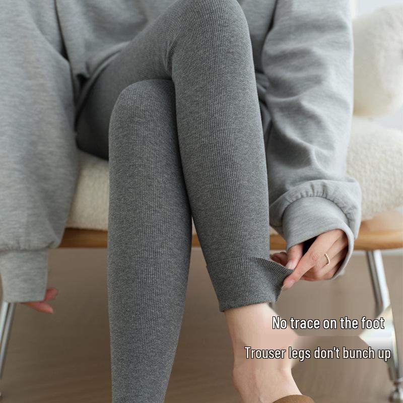 Women's High-Waist Wool Leggings: Warm, Seamless, Thickened, Plus Velvet, Slimming Cotton Pants for Autumn and Winter.