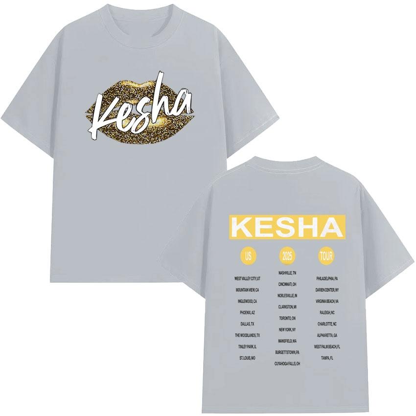 

Kesha Singer Print Tshirt Pop Music Style Summer Unisexs and Womens Fashion Style Cotton Fashionable Tshirt Casual Yk 4XL