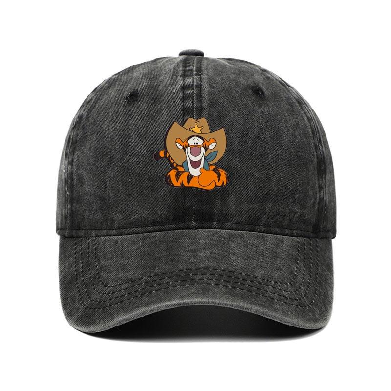 Fashion Cartoon Print Baseball Cap for Men Women Casual Hip-hop Hat Retro Washed Adjustable Dad Hat Outdoor Trucker Sun Hat