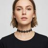 6Pcs/Set Adjustable Lace Chokers Black Color Punk Necklace Gothic Elastic Necklace  Costume Party