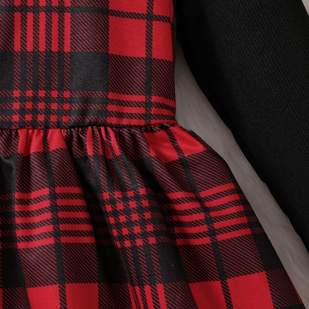 Elegant Black and Red Dress for Girls Summer Children's Fashion Princess Dress