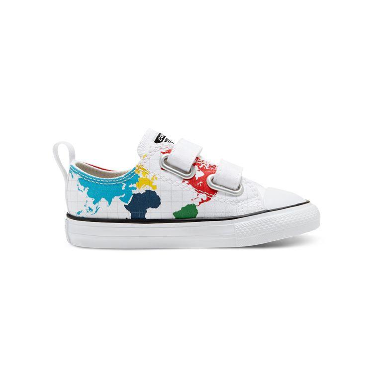 Converse All Star 2V Canvas Casual Versatile Low Top Walking Shoes Baby sneaker White 768457C