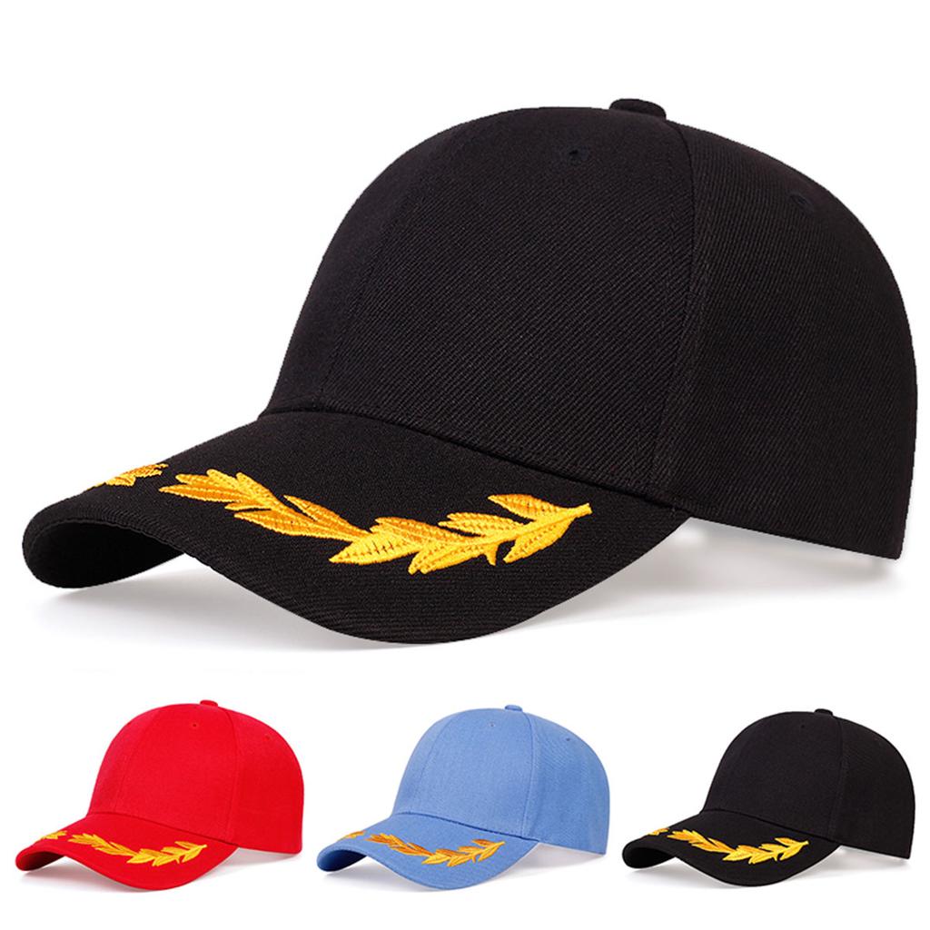 1Piece Unisex Brim Wheat Embroidered Stitching Stitched Baseball Cap Outdoor Adjustable Sunscreen Leisure Hat Spring Autumn Travel Tourism Vacation