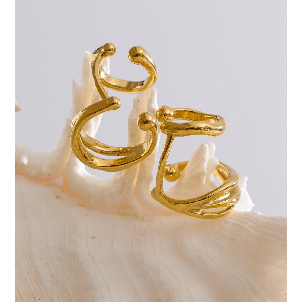 Eetit Personal Unisex Jewelry Non Piercing Stainless Steel Double-Layer Ear Clip Bone Earrings Waterproof Attractive Jewelry