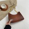 French Niche Foreign Style Chain Baguette Bag Female Texture Crocodile Pattern Temperament Shoulder Bag 2025 New Armpit Bag