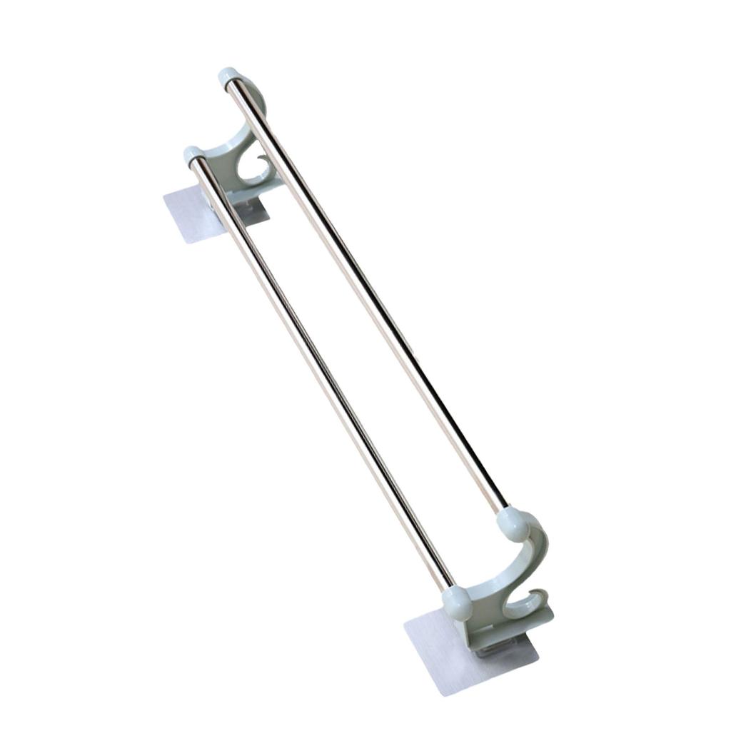 Double Towel Bar Plastic Stainless Steel Bath Towel Rack for Bathroom Double Towel Holder Wall