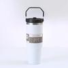 30oz Large Capacity Portable Car Cup Stainless Steel Thermos Cup with Straw & Handle Travel Sports Water Bottle Vacuum Flask
