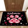Cute Dog Paw Print Rectangle Carpet Pink Heart Pet Lover Home Decor Mat Floor Rug Entryway Doormat Life Is Better with Dogs
