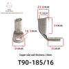T90 Copper Tube Terminal, 90-Degree Right-Angle Bend Crimp Lug, T90-6/5 To T90-240/16 Copper Wire Lug