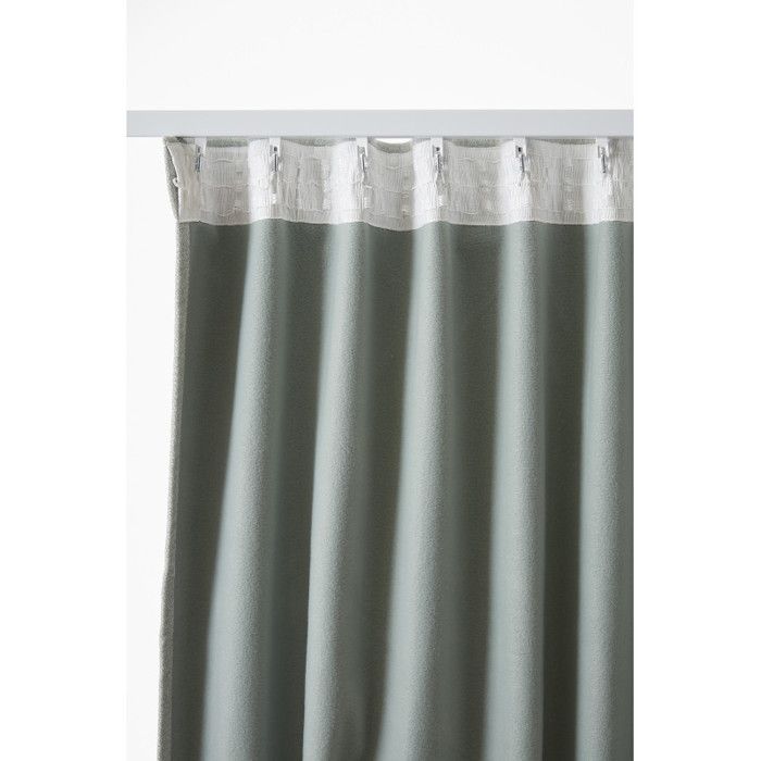 Rideau occultant phonique et thermique doublé polaire galon fronceur "Bjorn" 100% opaque Le fil d'Ariane - Bjorn Eucalyptus - 2 Pann