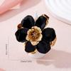 Exaggerated Enamel Camellia Flower Ring - Niche Luxury Women's Jewelry for Spring/Summer