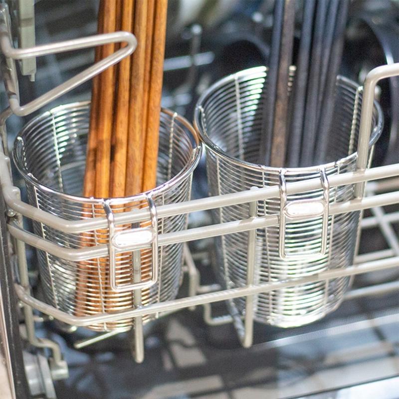 Stainless Steel Chopsticks Holder Cutlery Organizer Utensil Drainer Round Chopstick Cage Fork Spoon Storage Flatware Drying Rack