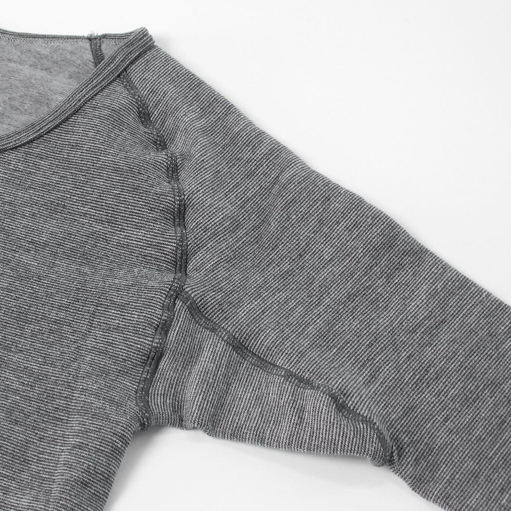 Mochihada Mochijoy long sleeve thin and slightly L to for cold fleece cold extra cold warm V-neck shirt, thick, LL, khaki, men, innerwear, motorcycle,