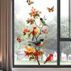 Baumast Vogel Schmetterling Aufkleber Fensteraufkleber Schmetterling Aufkleber Glastürdekoration Zuhause Kühlschrankaufkleber Elektrostatischer Aufkleber