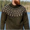 Women's Round Neck Long Sleeve Fair Isle Knit Sweater Regular Fit Casual Pullover Top