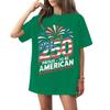 Women's Fashionable Casual Short-Sleeve Neck Printed T-Shirt for the 254th Anniversary of the Founding of the United States
