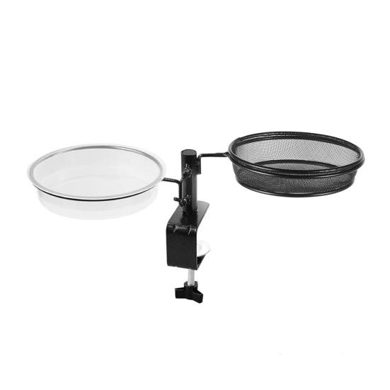 

Кормушка для птиц на палубе, съемный сетчатый поддон для кормушки с миской для воды, кормушка для птиц на перилах палубы с металлическим кронштейном для ограждения балкона и двора A