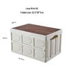 Portable Foldable Camping Storage Box with Wood Lid