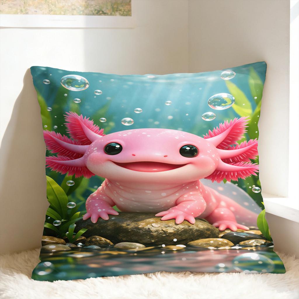 Cute Axolotl Pillow Cover Morden Pillow Case For Sofa Home Decor Custom Pillowcases Gift