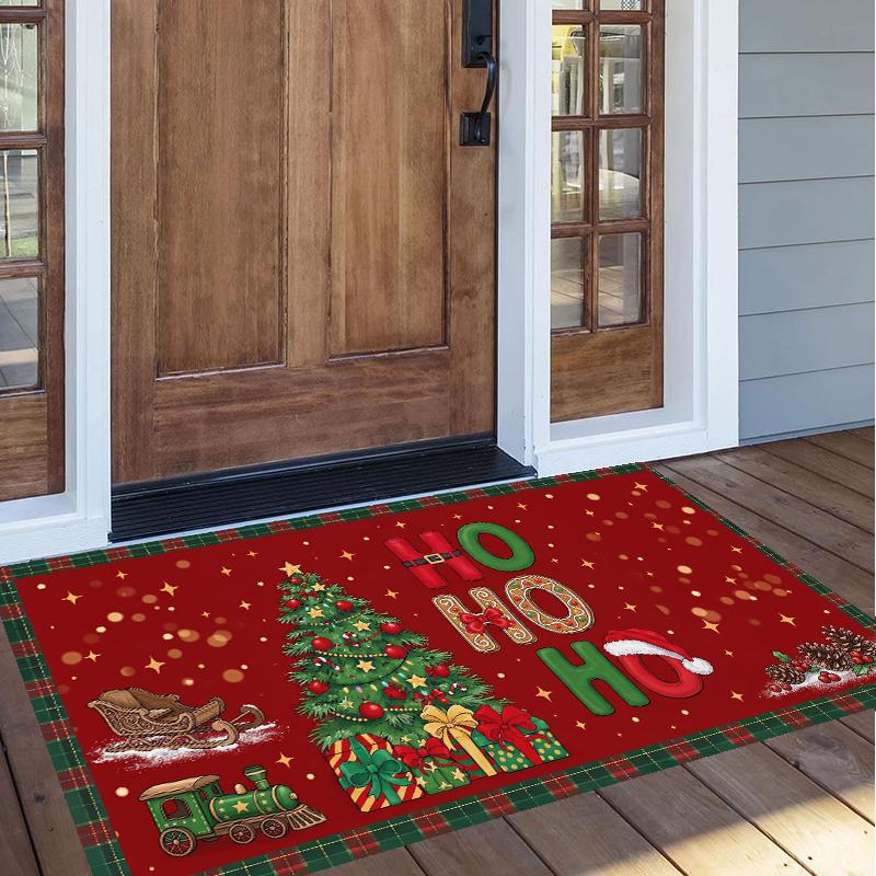 Christmas Pattern Square Area Rug Comfort Indoor Floor Carpet For Home Holiday Gift