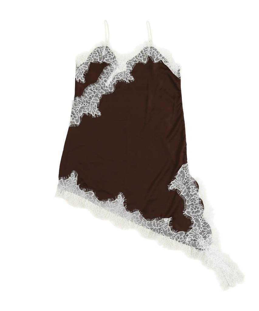 WC Asymmetrical Hem Satin Camisole Dress F Brown [WEGO] Women's